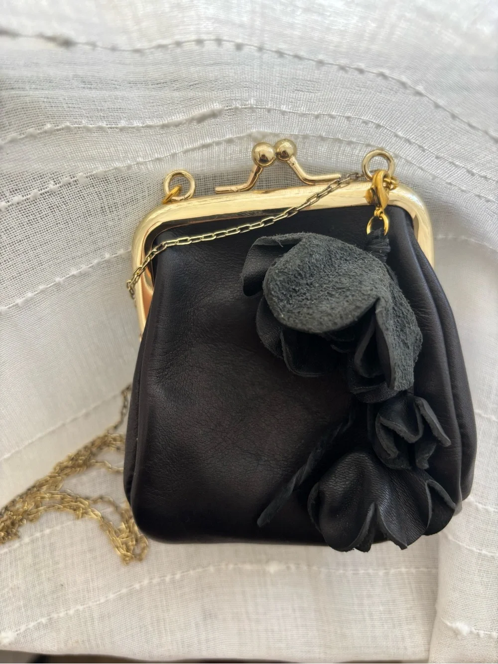 Tentative Atelier Leather Clasp Evening Bag Necklace
